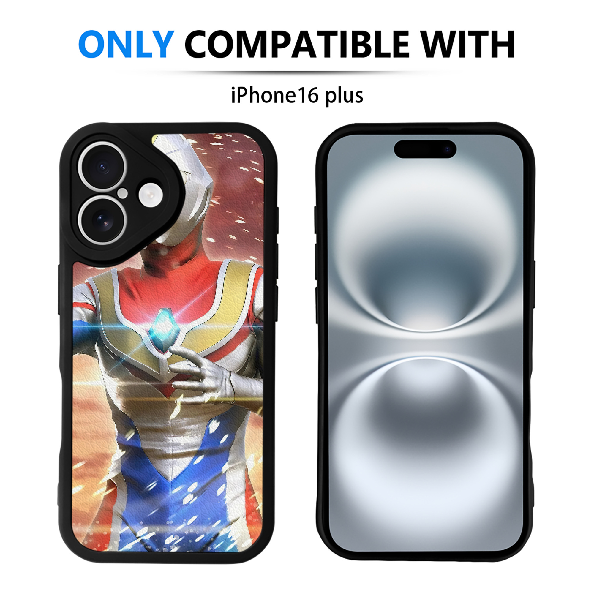 （画像用） ウルトラマン Ultraman 【iPhone 16シリーズ対応】シリコンスマホケース（レザー調） 材質：シリコン